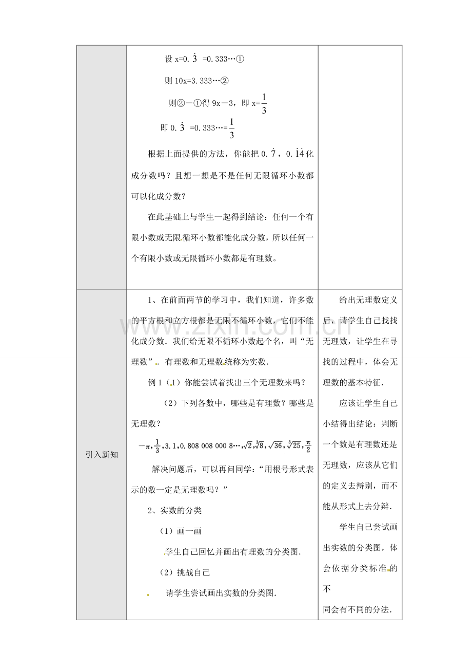 山东省临沐县青云镇中心中学七年级数学下册 103 实数（1）教案 人教新课标版.doc_第2页