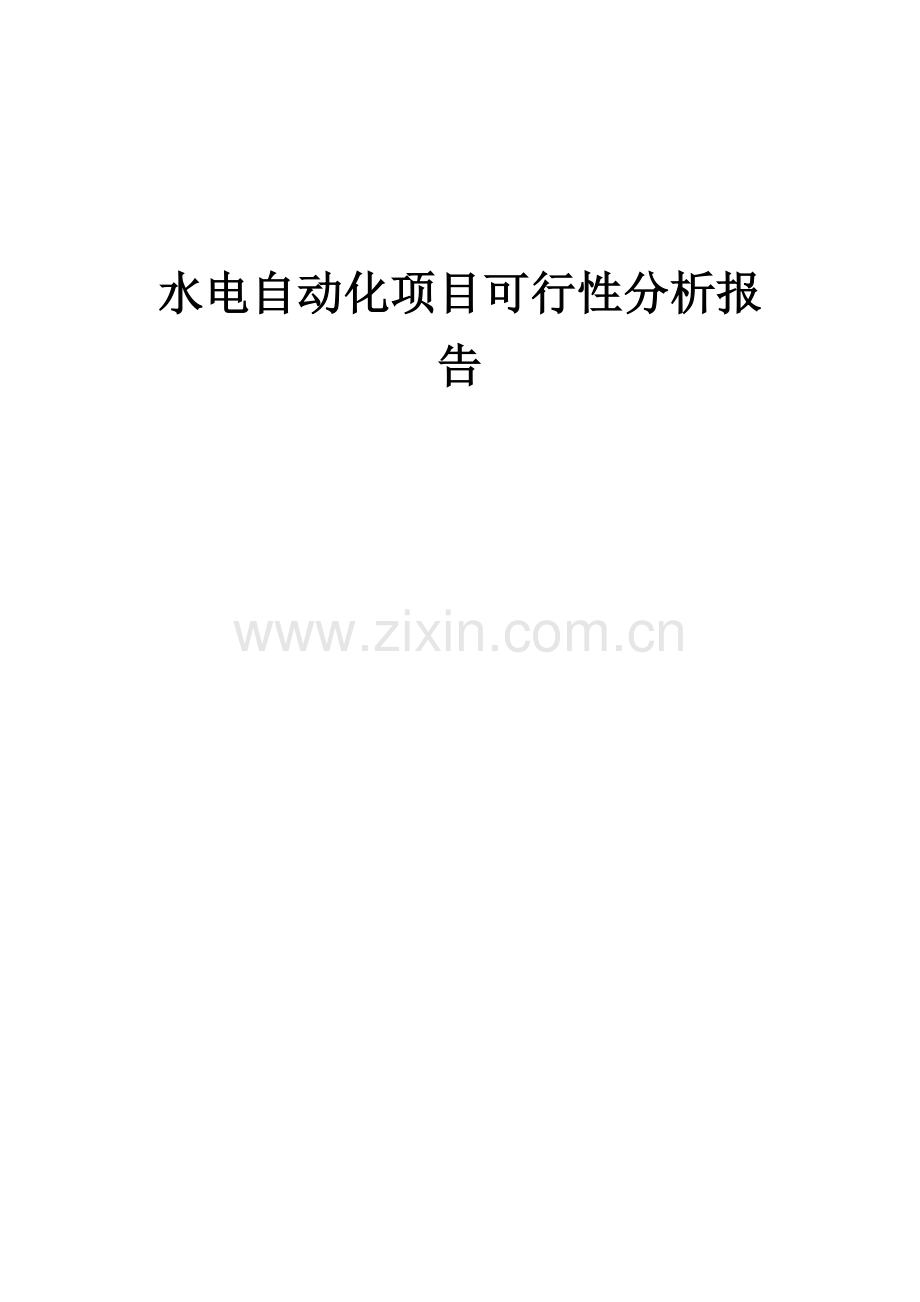 水电自动化项目可行性分析报告.docx_第1页