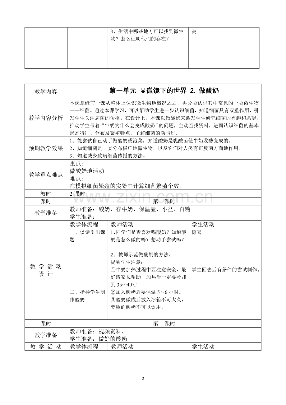 六年级上册科学教学设计.doc_第2页