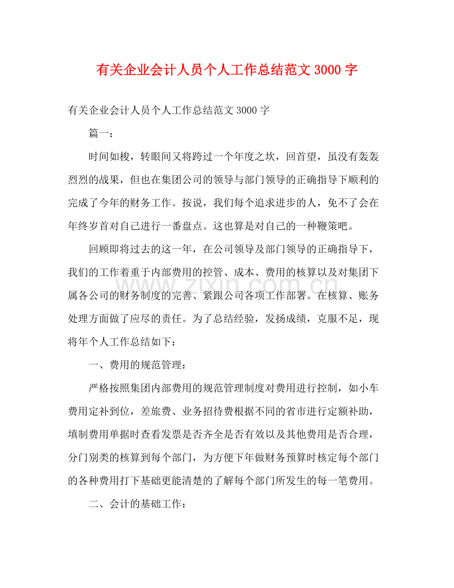 有关企业会计人员个人工作总结范文3000字2).docx_第1页