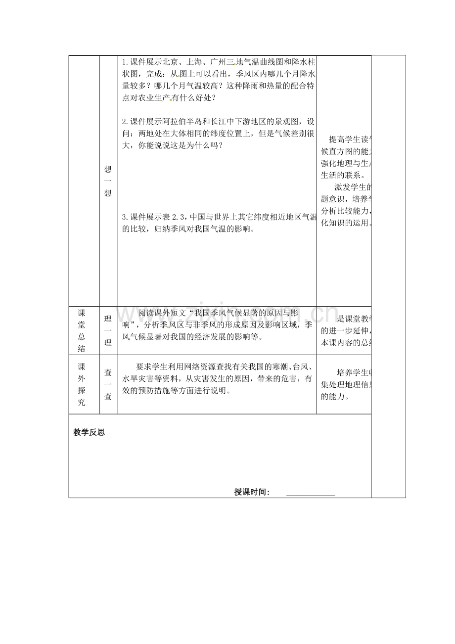 江苏省南京市上元中学八年级地理上册 第二节 气候（第3课时）教案 新人教版.doc_第2页