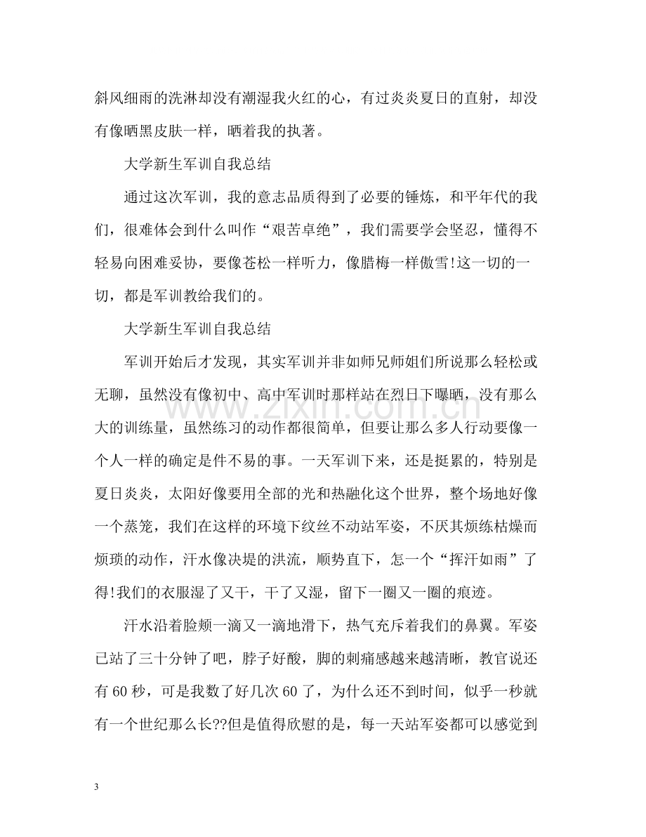 大学新生军训自我总结2).docx_第3页