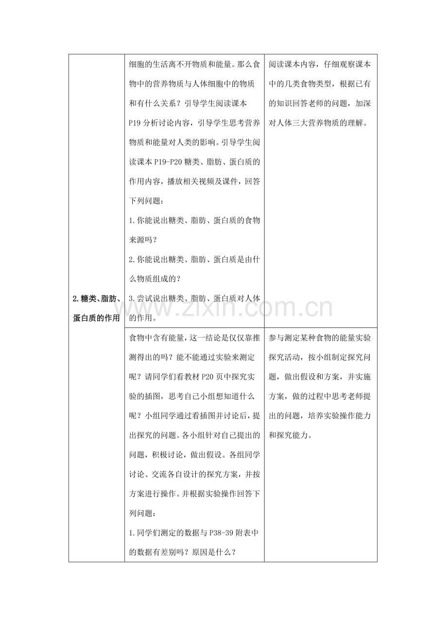 七年级生物下册 第二章 人体的营养 第一节 食物中的营养物质教案 （新版）新人教版-（新版）新人教版初中七年级下册生物教案.doc_第2页