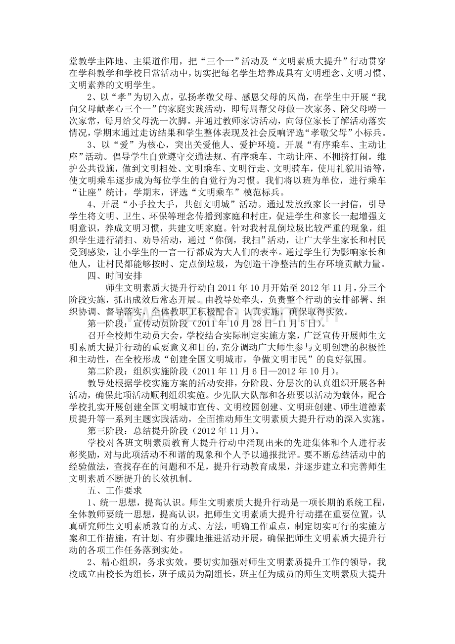 开展师生文明素质大提升行动的实施方案.doc_第3页