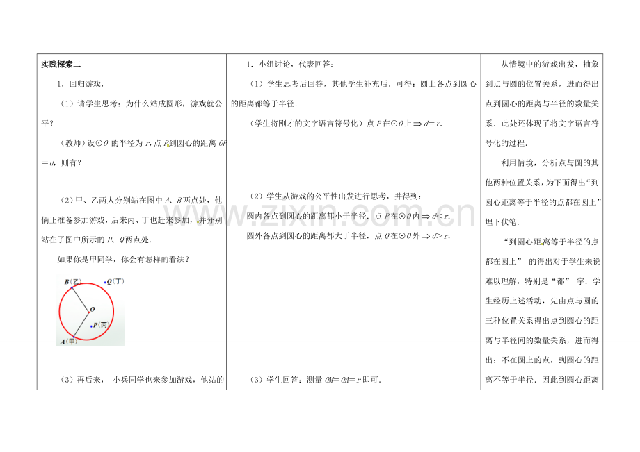 江苏省仪征市九年级数学上册 第二章 2.1 圆（1）教案 （新版）苏科版-（新版）苏科版初中九年级上册数学教案.doc_第3页