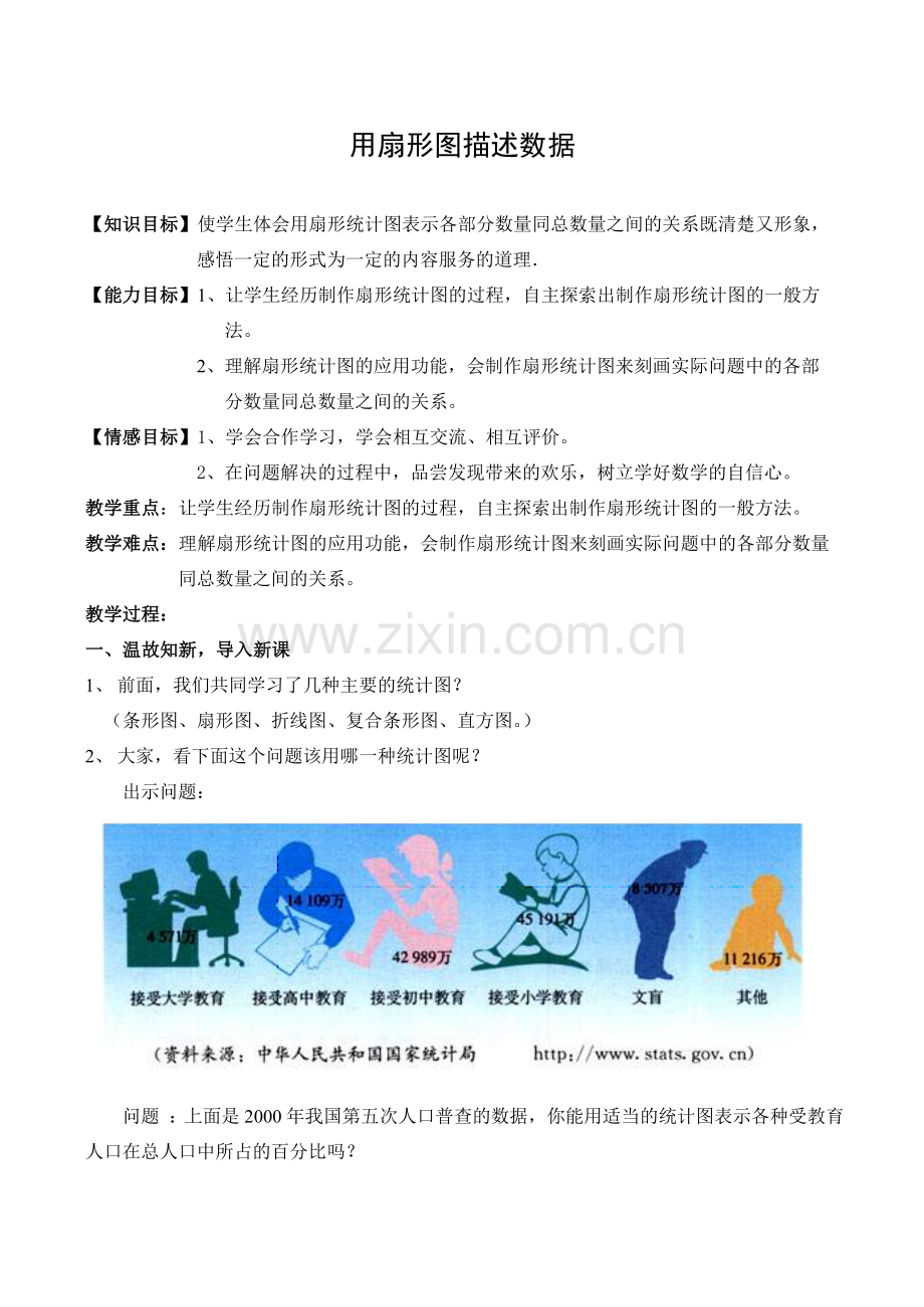 八年级数学用扇形图描述数据新人教版.doc_第1页