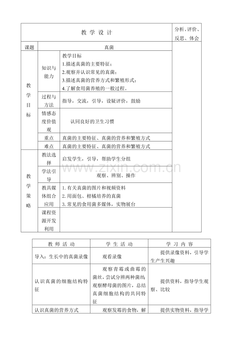 八年级生物真菌新人教版.doc_第1页