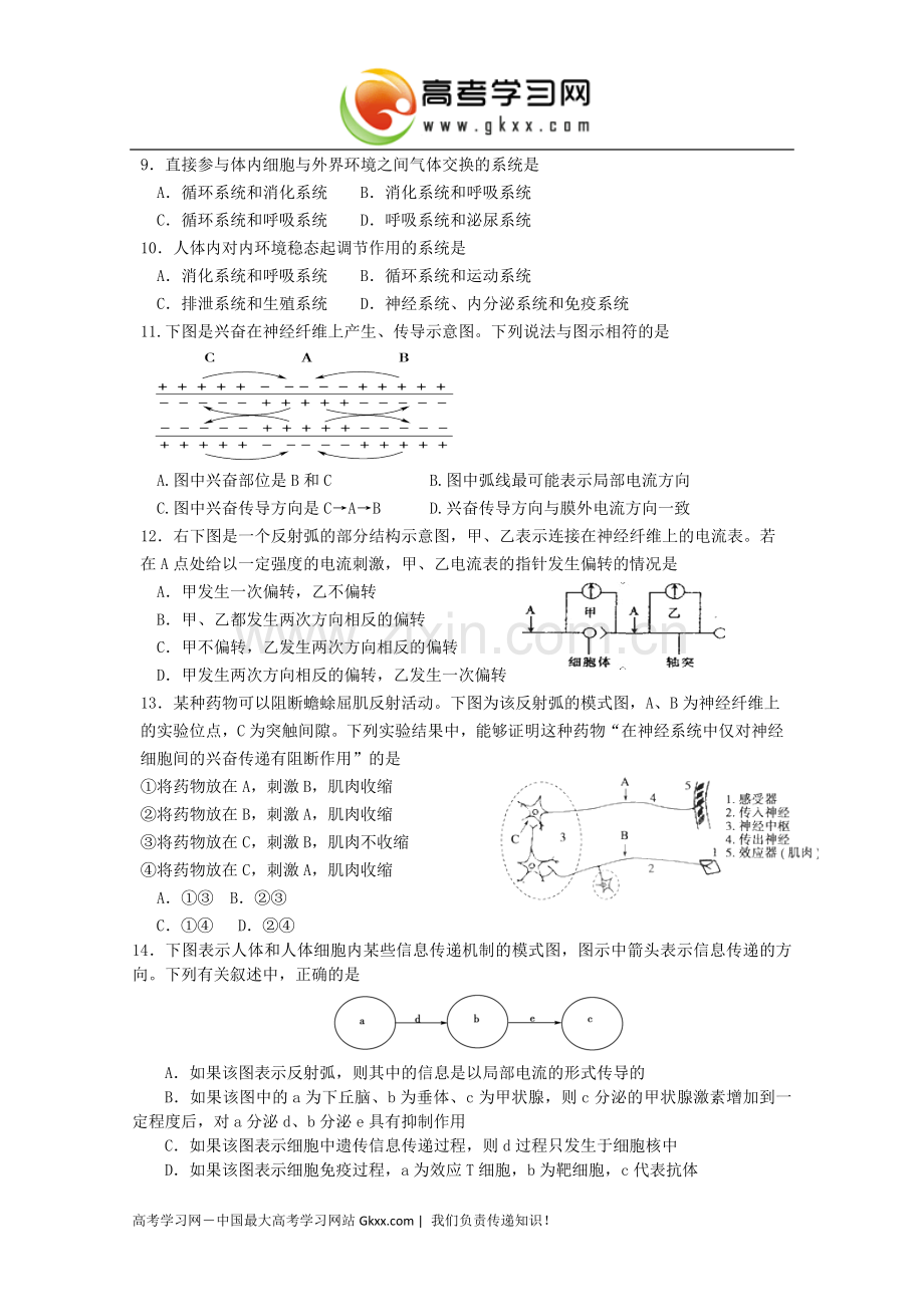 黑龙江省哈六中2012-2013学年高二上学期期中考试 生物理科.doc_第2页