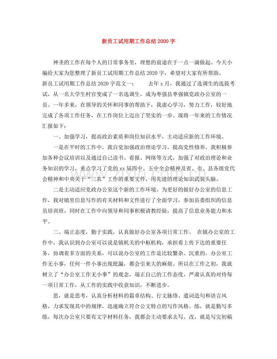 新员工试用期工作总结字.docx_第1页