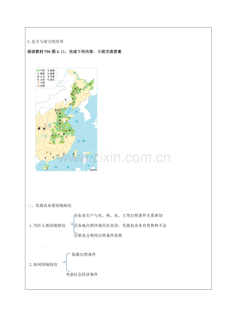 辽宁省抚顺市八年级地理上册 4.2 农业教案 （新版）新人教版-（新版）新人教版初中八年级上册地理教案.doc_第3页