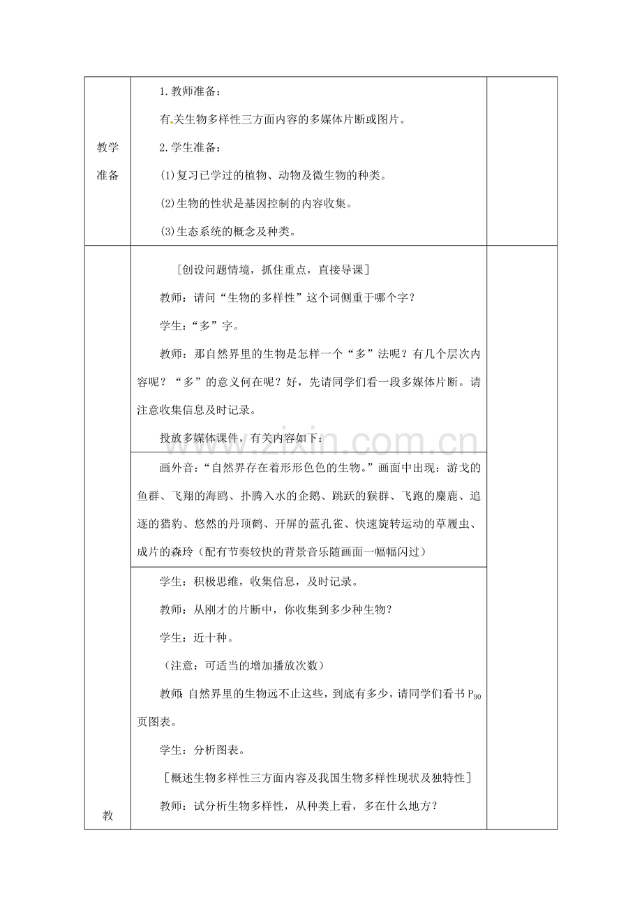 安徽省长丰县八年级生物上册 6.2 认识生物的多样性教案 （新版）新人教版-（新版）新人教版初中八年级上册生物教案.doc_第2页