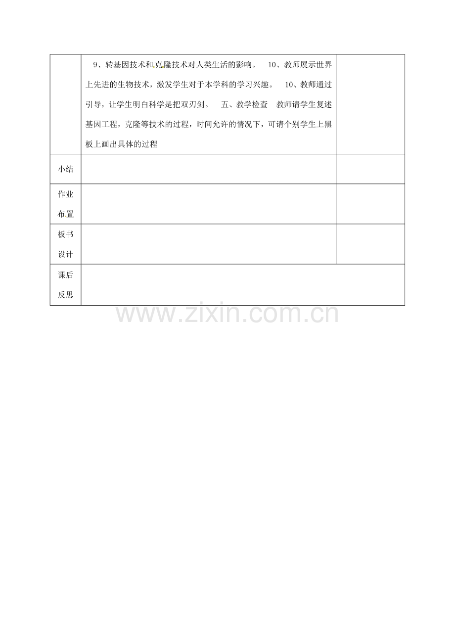 河北省邯郸市八年级生物下册 25.2 现代生物技术教案 （新版）北师大版-（新版）北师大版初中八年级下册生物教案.doc_第2页