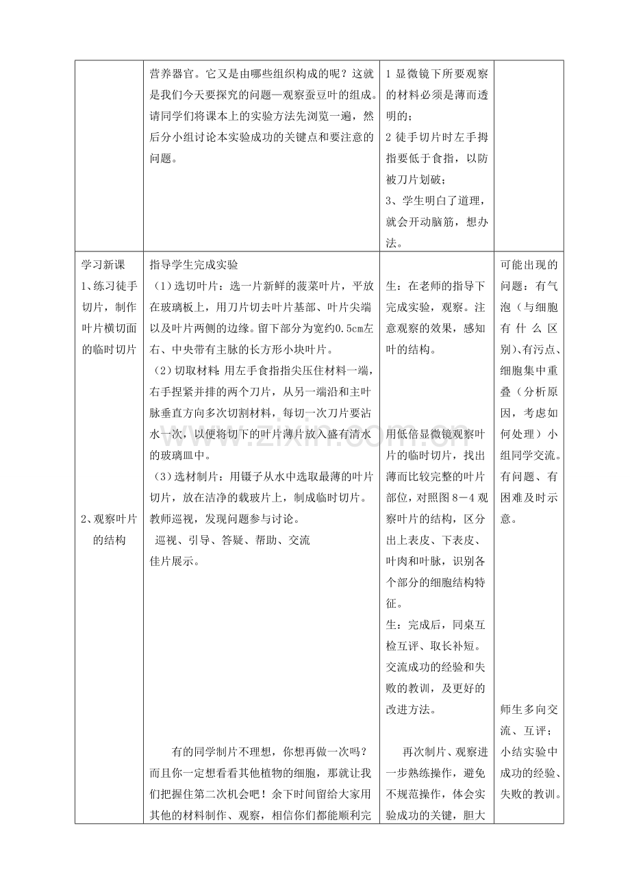 七年级生物下册 4.9.1 植物体的组成教案2 苏科版-苏科版初中七年级下册生物教案.doc_第2页