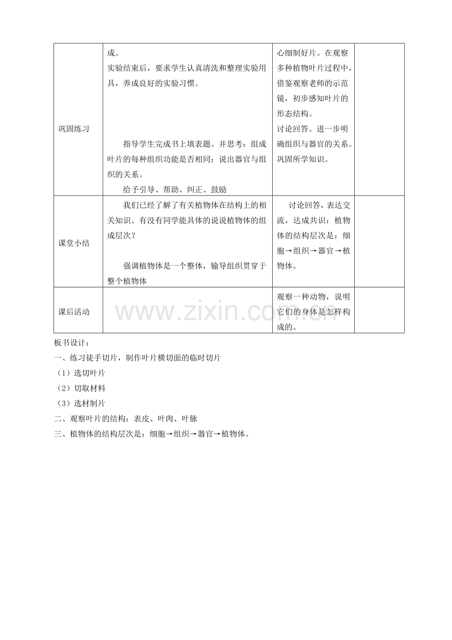 七年级生物下册 4.9.1 植物体的组成教案2 苏科版-苏科版初中七年级下册生物教案.doc_第3页