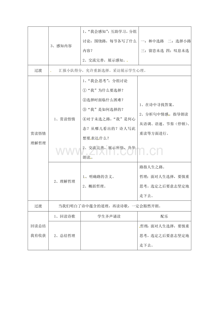 七年级语文下册 第4课《未选择的路》教案 新人教版-新人教版初中七年级下册语文教案.doc_第2页