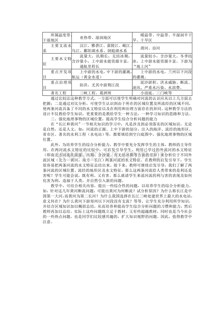 辽宁省沈阳市第四十五中学八年级地理上册 长江的开发、黄河的治理说课稿 新人教版.doc_第2页