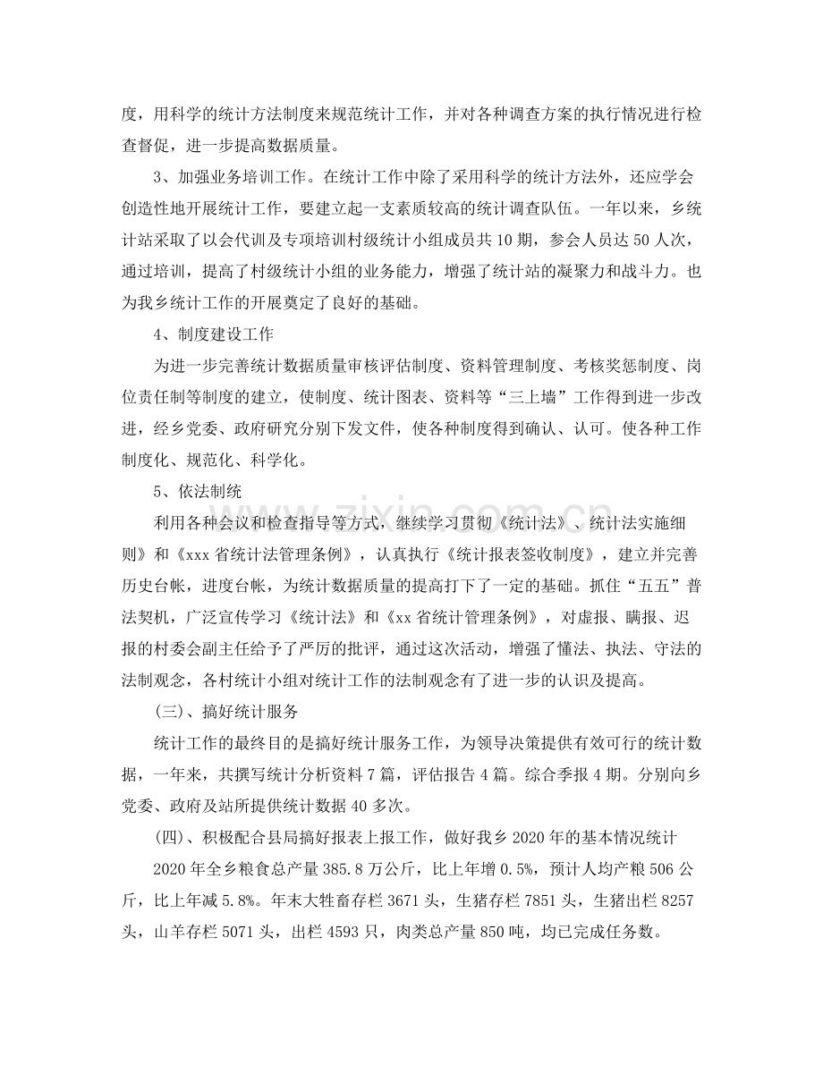 乡镇统计人员个人工作总结.docx_第2页