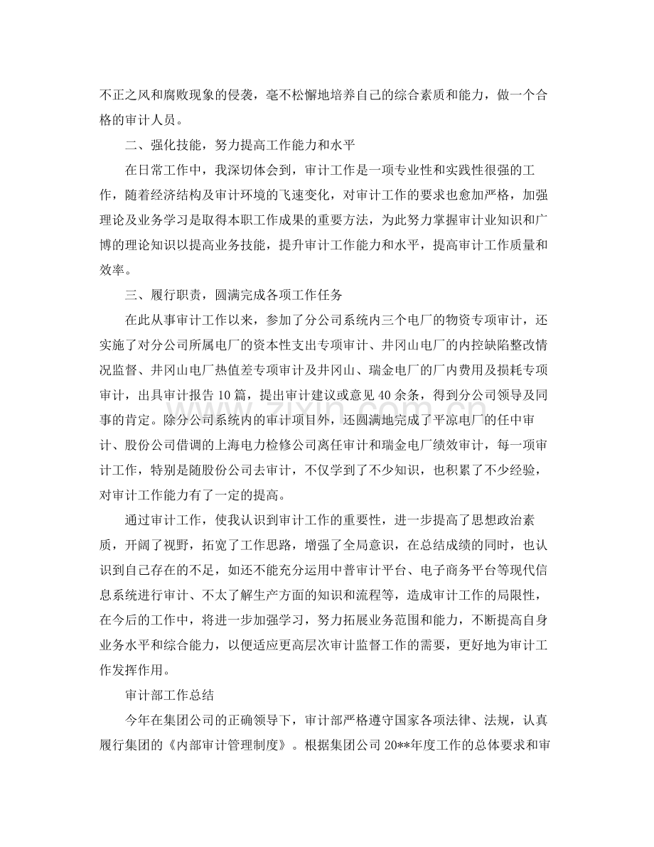 公司审计个人工作总结及工作思路 .docx_第3页