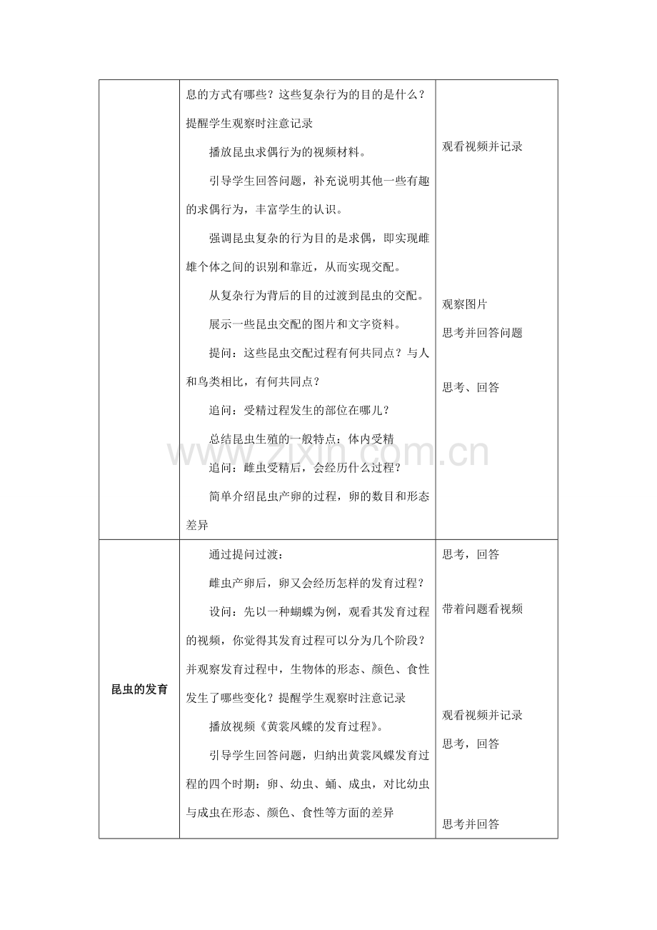 八年级生物上册 19.2 动物的生殖和发育（第1课时）教案（新版）北师大版-（新版）北师大版初中八年级上册生物教案.doc_第2页