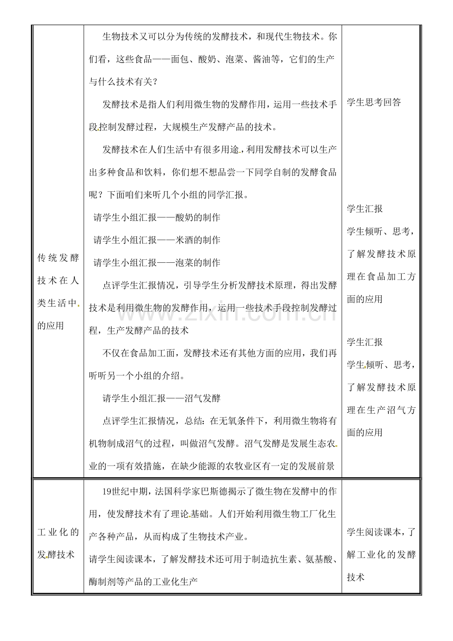 八年级生物下册 25.1 发酵技术教案 （新版）北师大版-（新版）北师大版初中八年级下册生物教案.doc_第2页