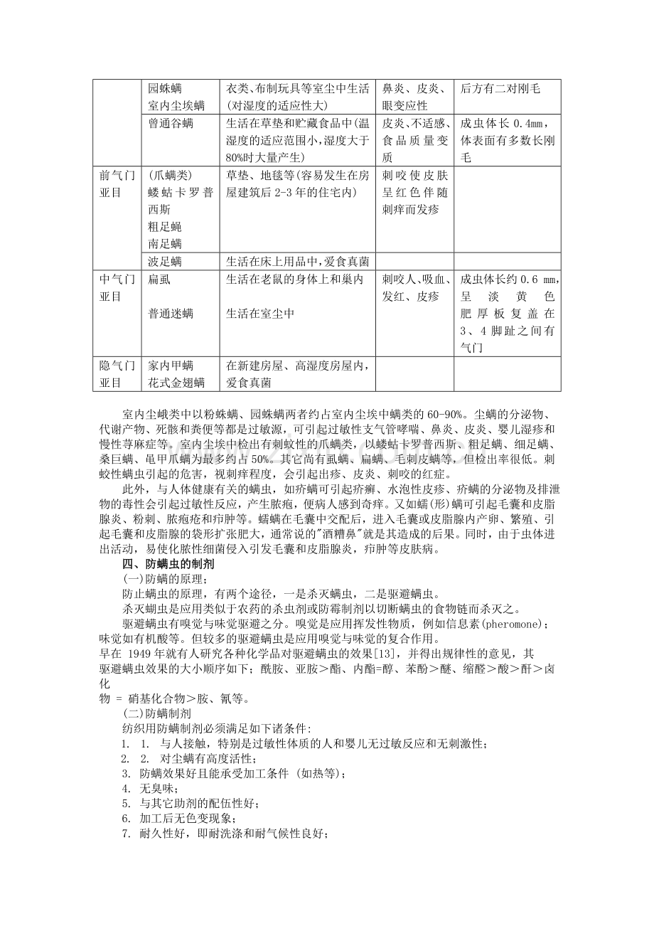 床垫防螨剂,床品防螨剂,布料防螨剂,纺织品防螨剂,织物防螨剂,抗螨虫整理剂,防螨虫过敏助剂,除螨剂.doc_第3页