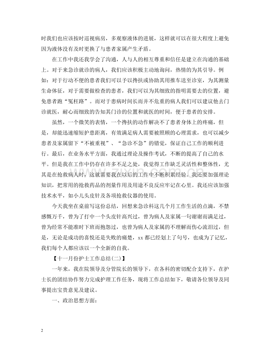 十一月份护士工作总结.docx_第2页