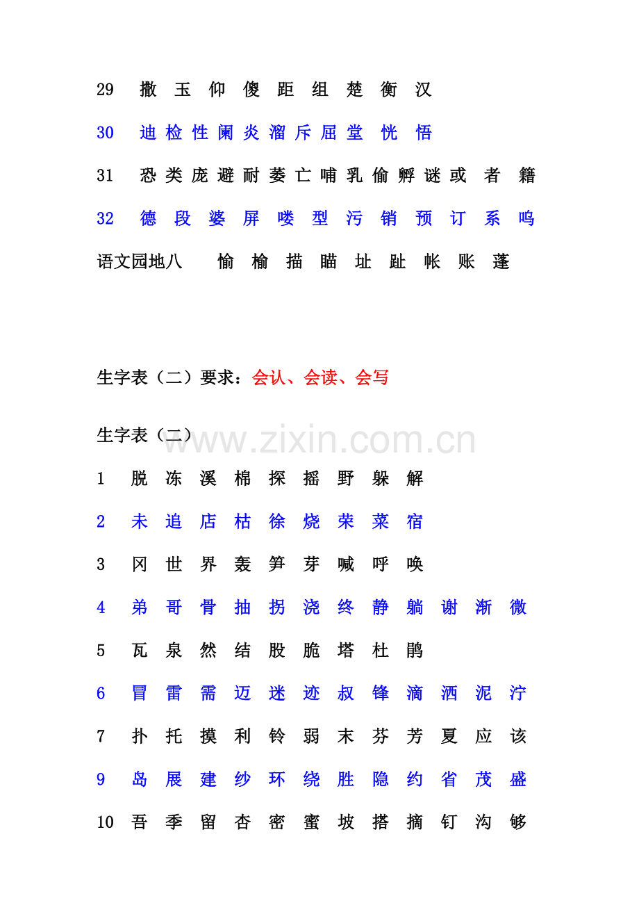 人教版二年级语文下册生字表一和表二.doc_第3页