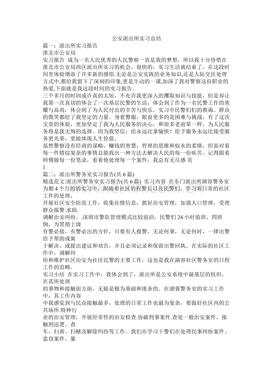 公安派出所实习总结.docx_第1页