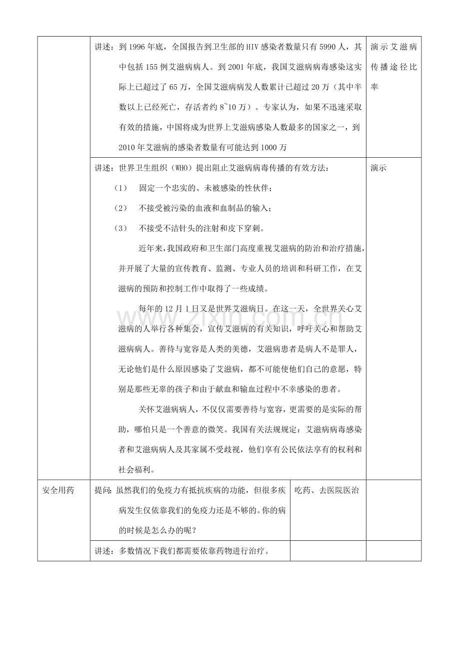 八年级生物上册 第十二章 第三节 安全用药与急救教案 北京课改版.doc_第3页