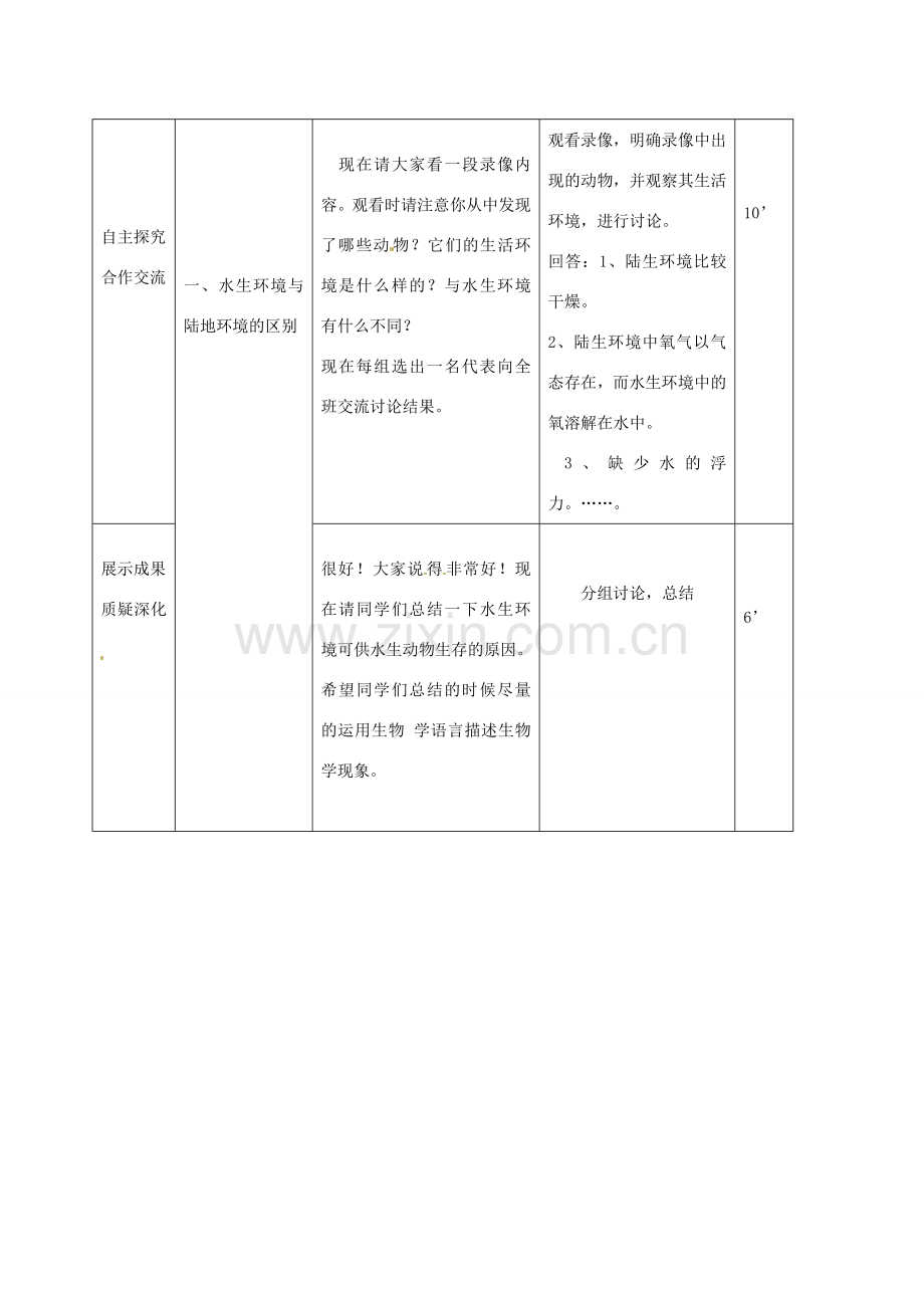 山东省临沭县第三初级中学八年级生物上册《陆地生活的动物》教案一 人教新课标版.doc_第3页