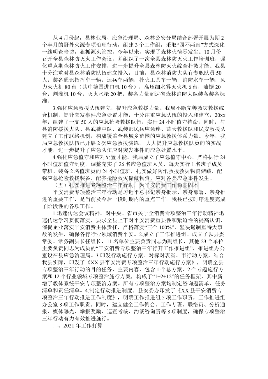 县应急管理局工作总结及工作计划参考.docx_第3页