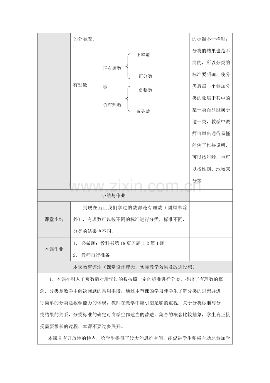 江苏省淮安市开明中学七年级数学上册 1.2.1《有理数》教案 苏科版.doc_第3页