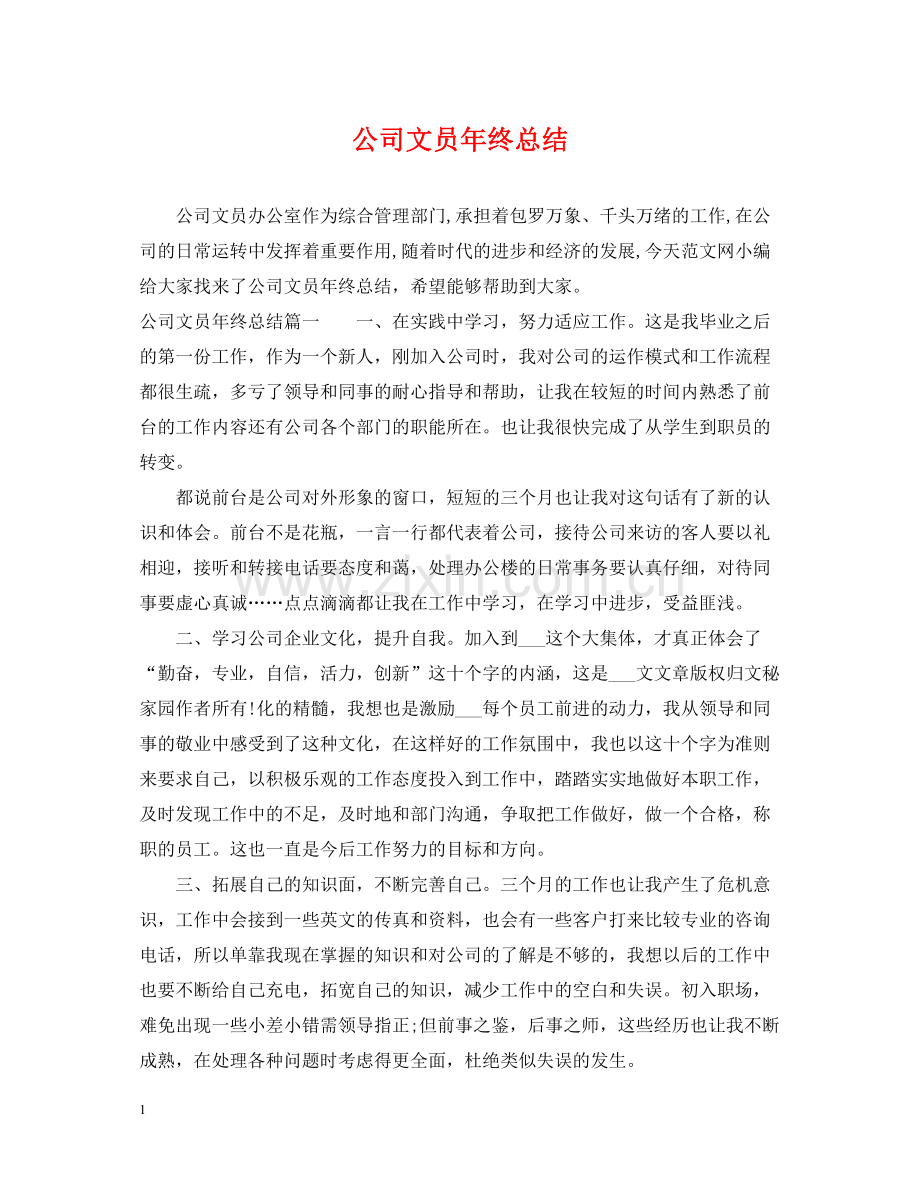 公司文员年终总结.docx_第1页