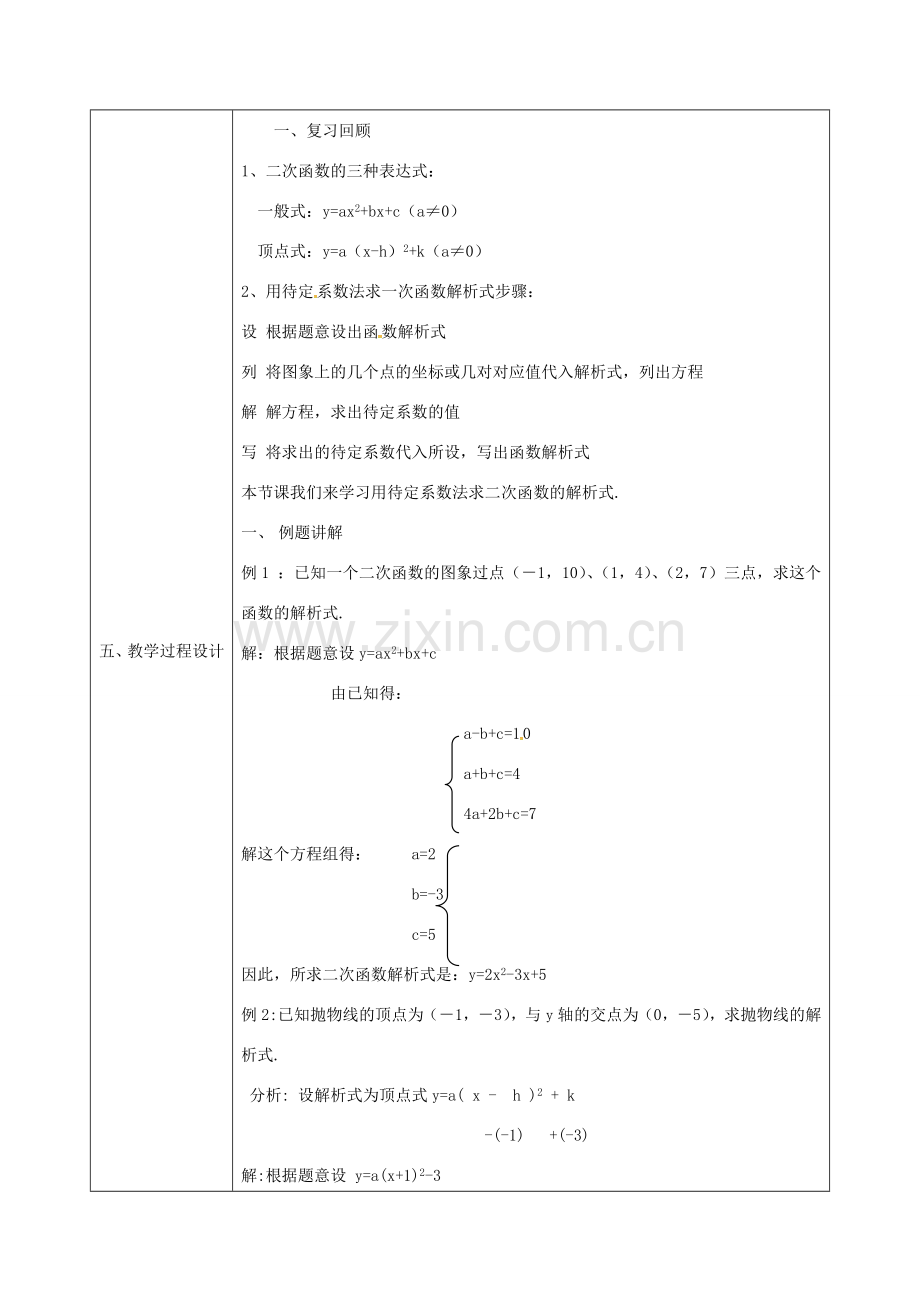 陕西省安康市石泉县池河镇九年级数学上册 22.1.4 二次函数yax2bx2c的图象和性质教案2 （新版）新人教版-（新版）新人教版初中九年级上册数学教案.doc_第2页