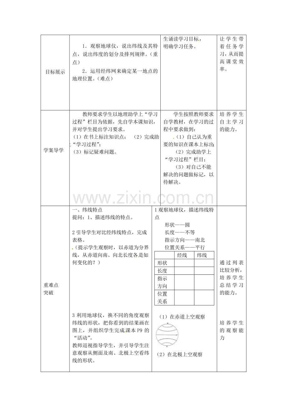 山东省滕州市洪绪中学八年级地理上册《1.2 地球仪和经纬网》教案 商务星球版.doc_第2页