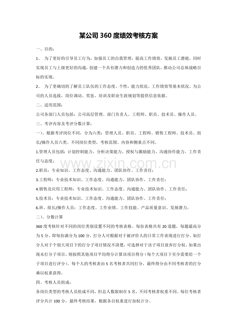 某公司360度绩效考核方案.doc_第1页