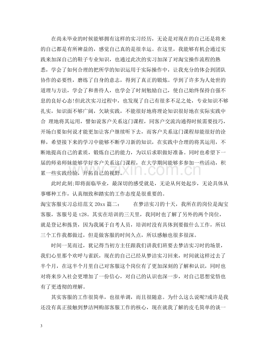 淘宝客服实习总结范文字3篇.docx_第3页