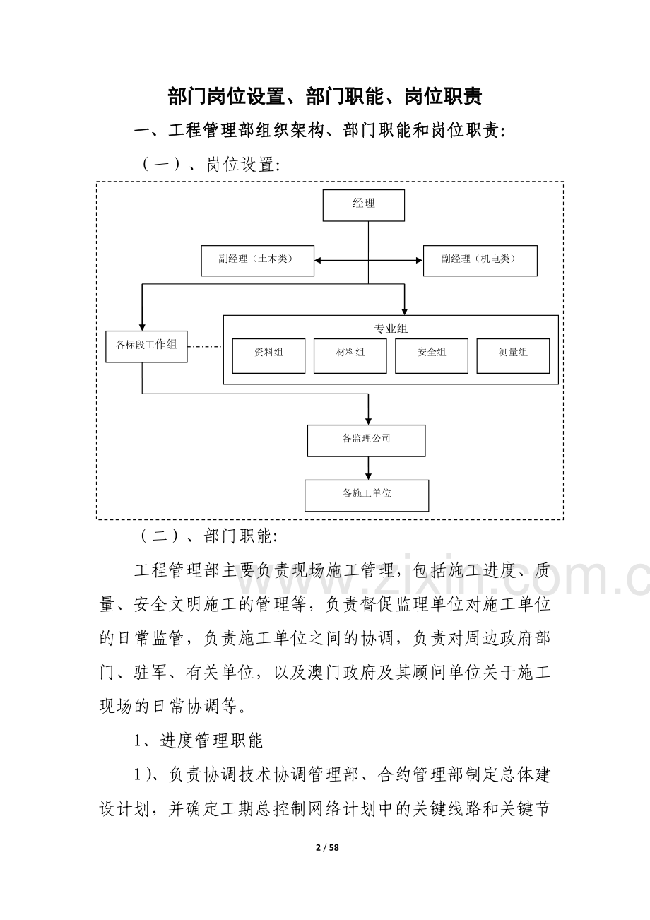 (新版)公司组织架构、部门岗位设置、部门职能和岗位职责.doc_第2页