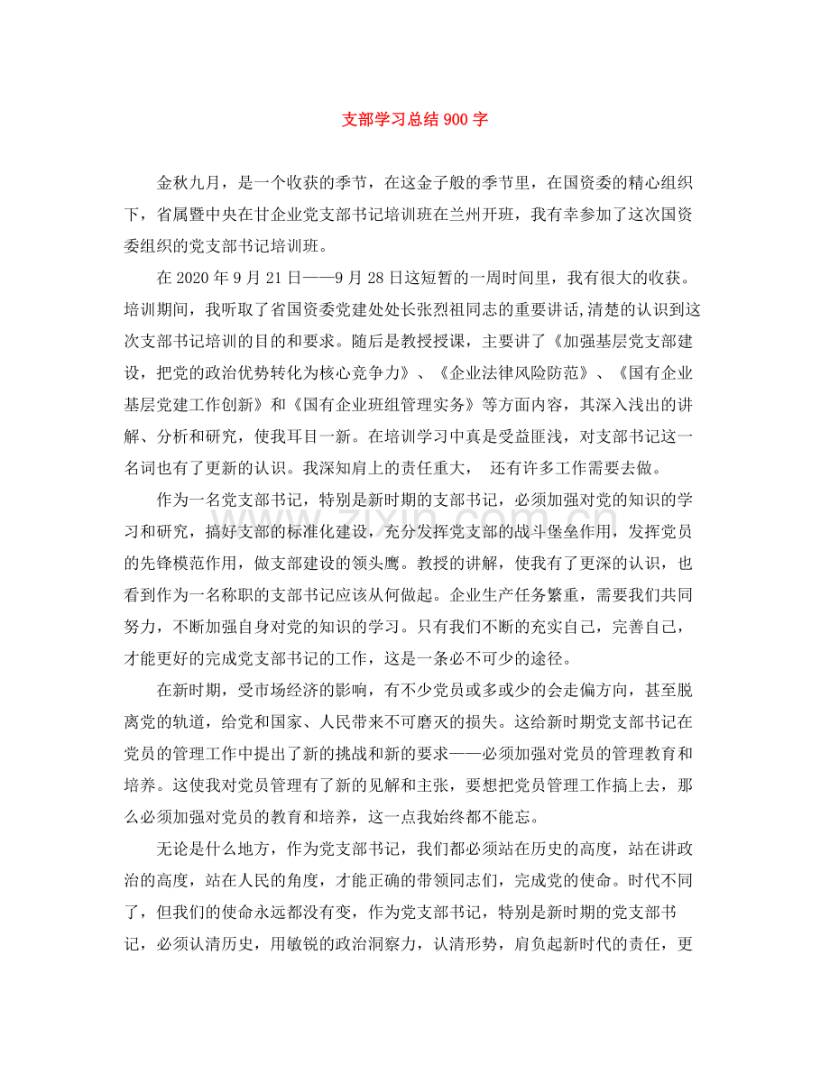 支部学习总结900字.docx_第1页