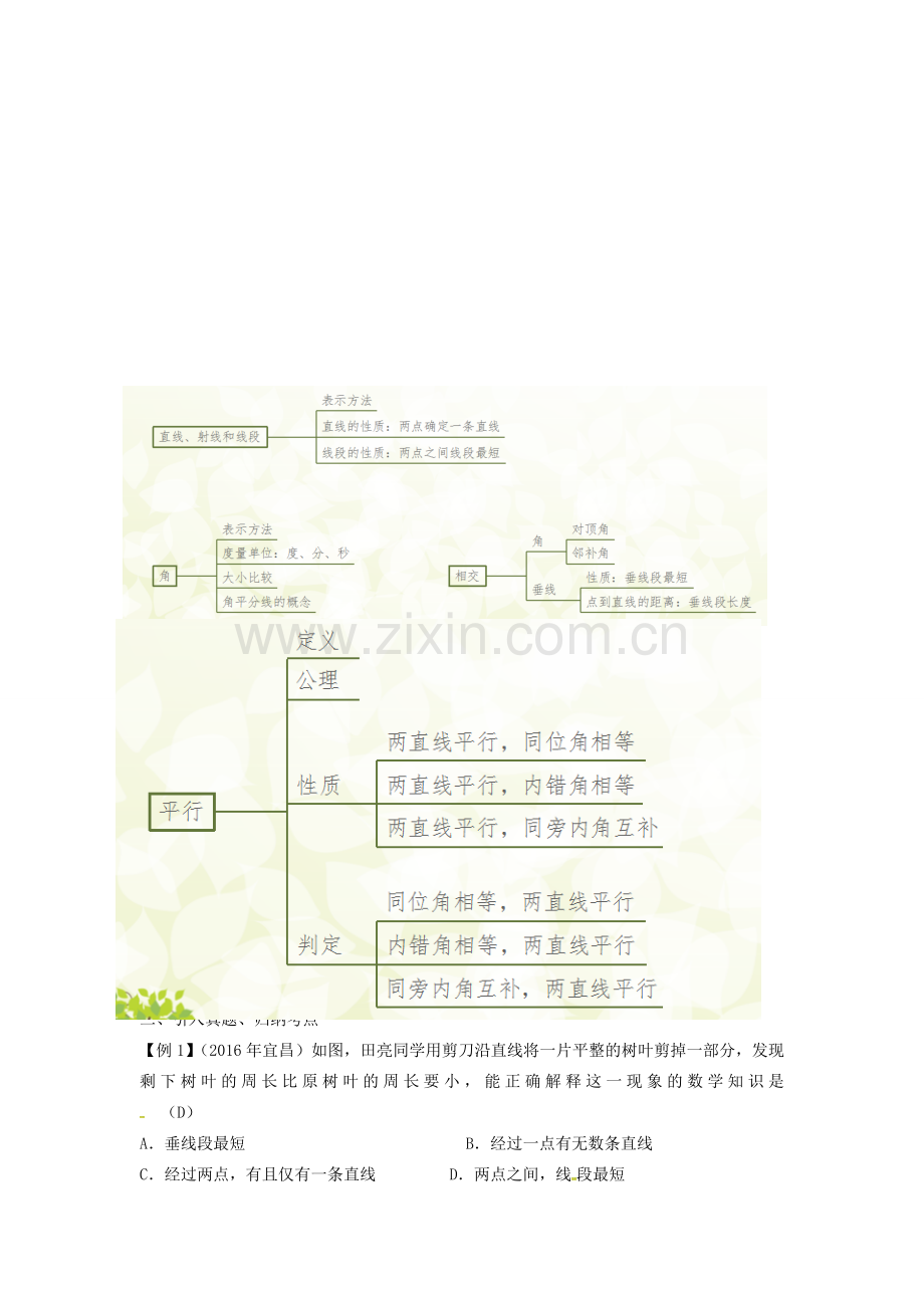 （安徽地区）中考数学复习 第五单元 三角形 第19课时 几何初步及相交线、平行线教案-人教版初中九年级全册数学教案.doc_第2页