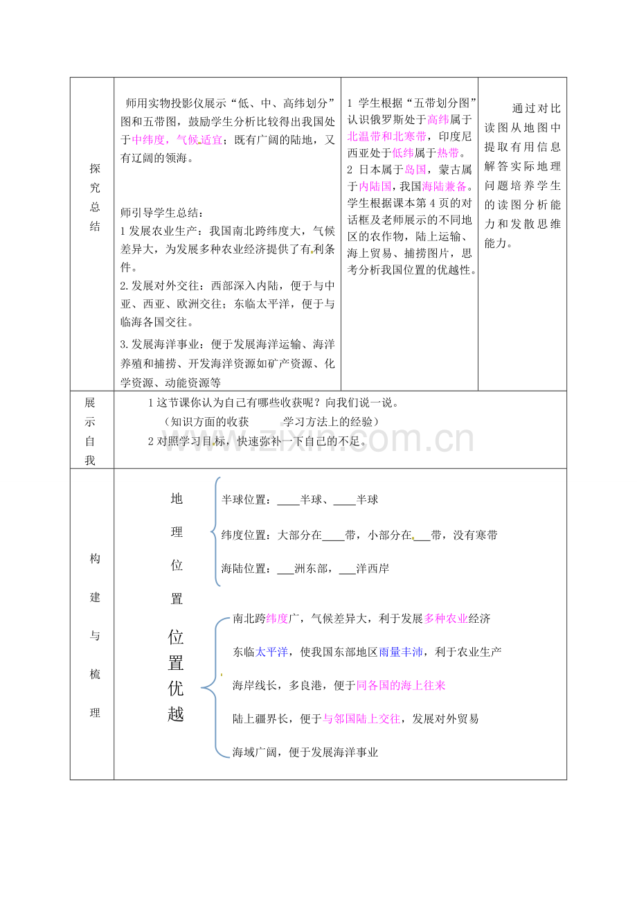 山东省滕州市大坞镇大坞中学八年级地理上册 1.1 辽阔的疆域教案 （新版）商务星球版.doc_第3页