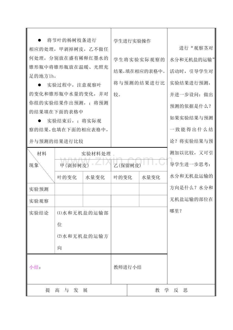 七年级生物上册《运输作用》教案1 北师大版.doc_第3页