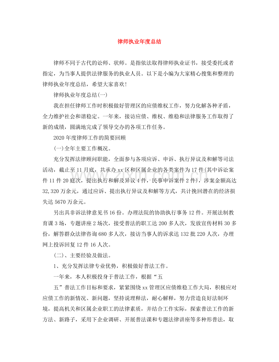 律师执业年度总结2.docx_第1页