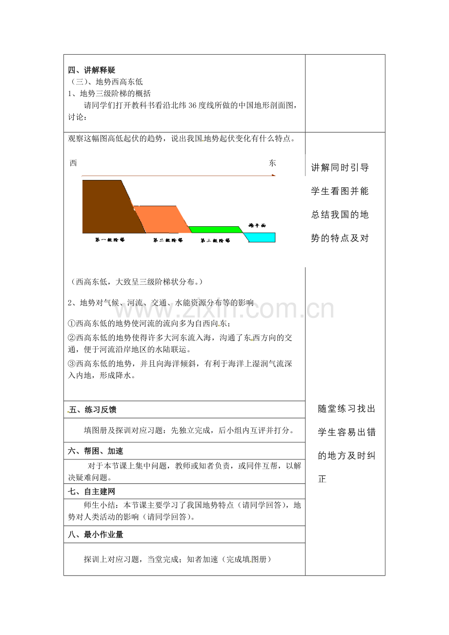 小学教学研究室八年级地理上册 2.1 中国的地形教案3 （新版）湘教版-（新版）湘教版初中八年级上册地理教案.doc_第2页