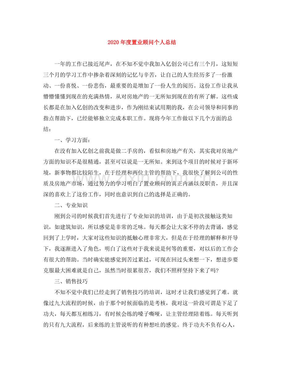 2020年度置业顾问个人总结.docx_第1页