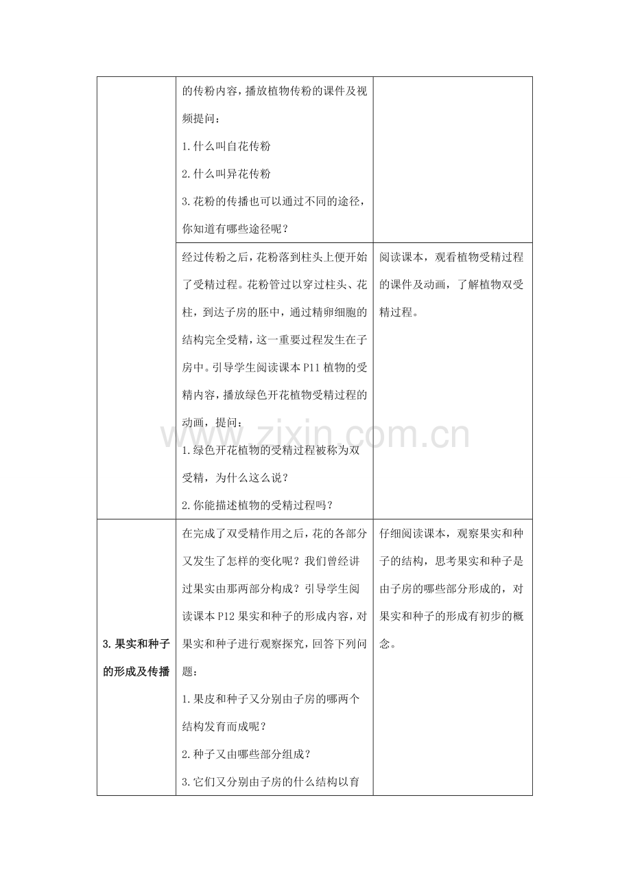 八年级生物下册 第二十一章 第二节《植物的有性生殖》教案 （新版）苏教版.doc_第2页