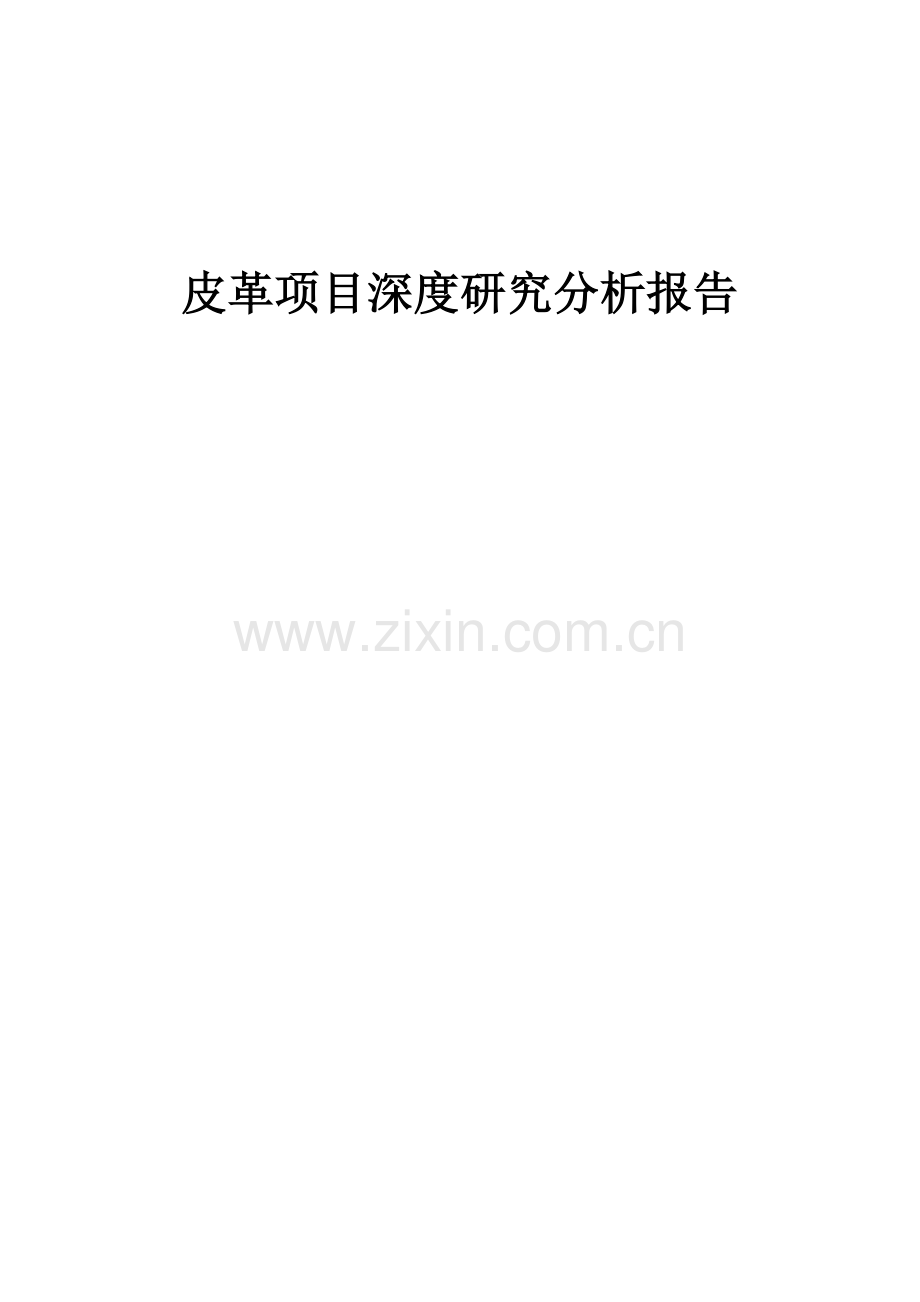 皮革项目深度研究分析报告.docx_第1页