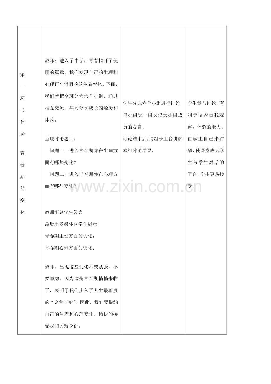 七年级政治上册 成长的烦恼教案 教科版.doc_第3页