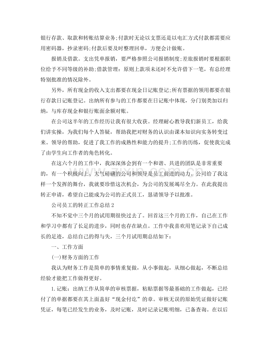 公司员工的转正工作总结 .docx_第2页