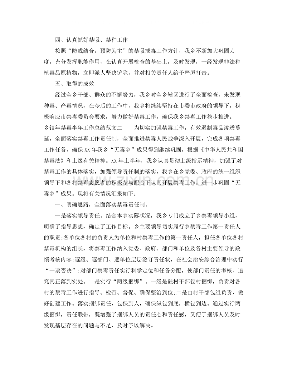 乡镇年禁毒半年工作总结报告.docx_第2页